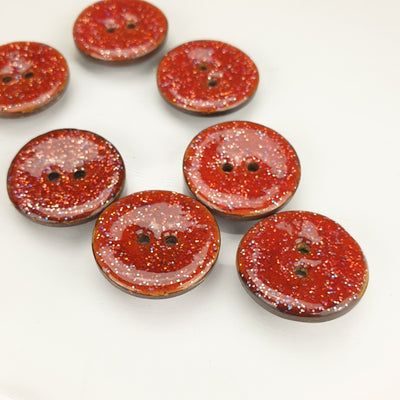 Red glitter buttons