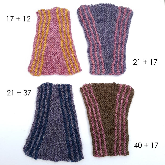 Kontorbasker strikkekit lilla farveforslag